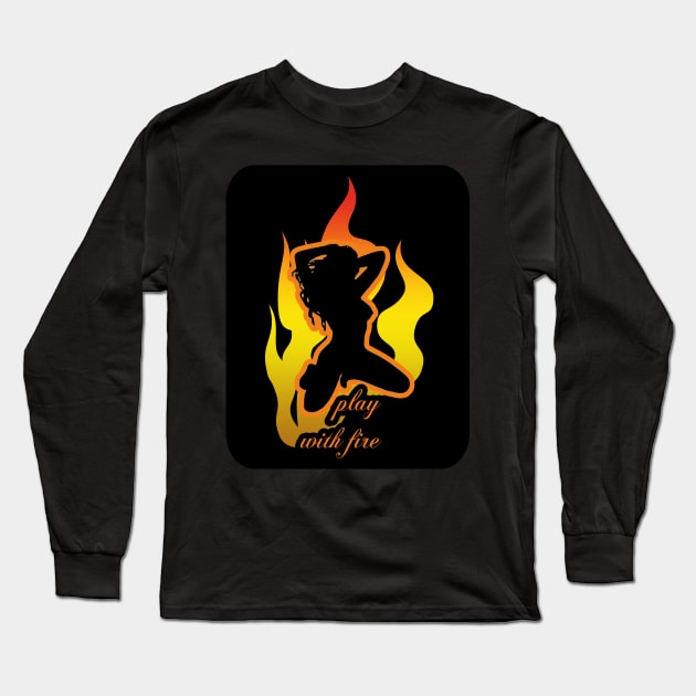 Play With Fire - Burning Man Long Sleeve T-Shirt by tatzkirosales-shirt-store